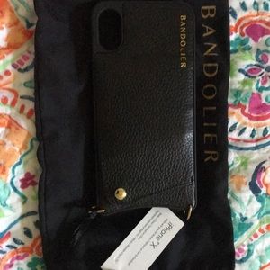 Bandolier Black Leather IPhone X Case NWT